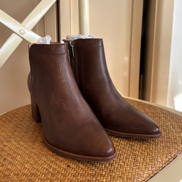 Lucky Brand Dark Brown Leather Bootie - Picture 1 of 7